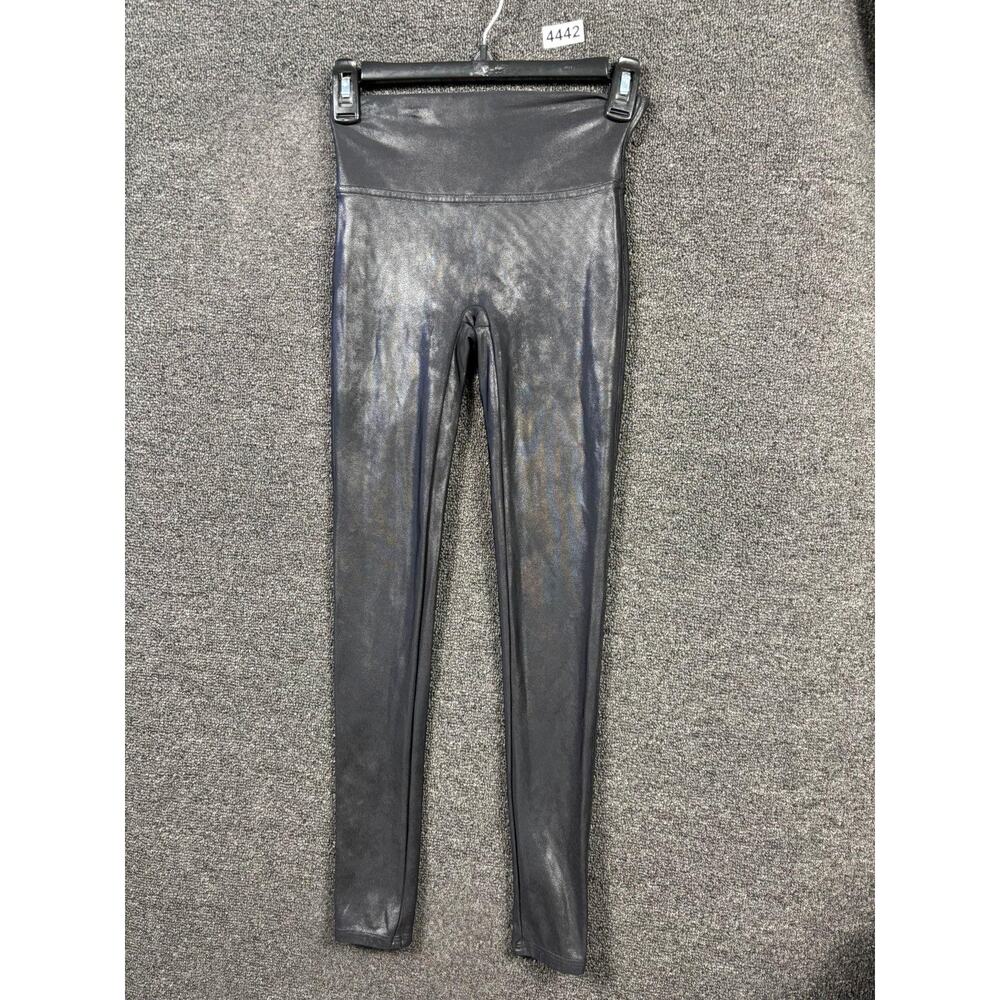 Spanx Faux Leather Leggings Womens Small Petite High Rise Shaping Pants S/P